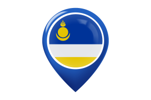 Buryatia Flag Map Pin Icon flag