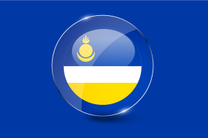 Buryatia Flag Glossy Round Button flag