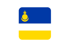 Buryatia Flag Square Rounded Shape flag