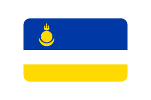 Buryatia Flag Rounded Rectangle Vector Illustration flag
