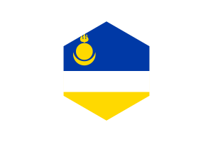 Buryatia Flag Hexagon Shape flag