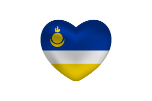 Love of Buryatia Heart Shape flag