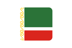 Chechnya Flag Square Rounded Shape flag