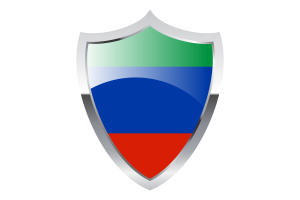 Dagestan Flag with Medieval Heater Shield flag