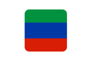 Dagestan Flag Square Rounded Shape flag