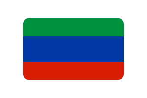 Dagestan Flag Rounded Rectangle Vector Illustration flag