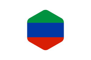 Dagestan Flag Rounded Hexagon Shape flag