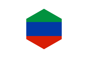 Dagestan Flag Hexagon Shape flag