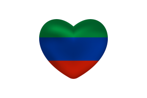 Love of Dagestan Heart Shape flag