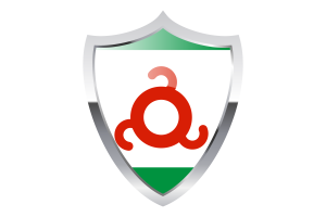 Ingushetia Flag with Medieval Heater Shield flag