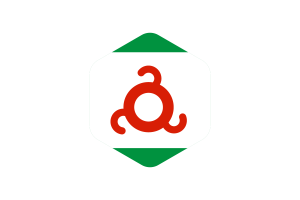 Ingushetia Flag Rounded Hexagon Shape flag
