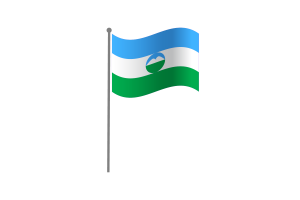 Waving Flag of Kabardino-Balkarian Republic flag