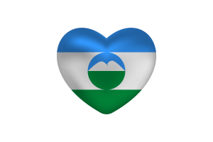 Love of Kabardino-Balkarian Republic Heart Shape flag