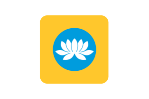 Republic of Kalmykia Flag Square Rounded Shape flag