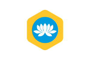 Republic of Kalmykia Flag Rounded Hexagon Shape flag