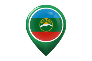 Karachay Cherkessia Flag Map Pin Icon flag