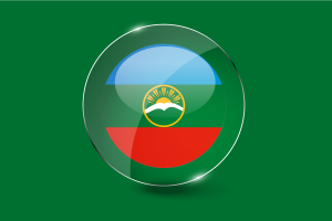 Karachay Cherkessia Flag Glossy Round Button flag