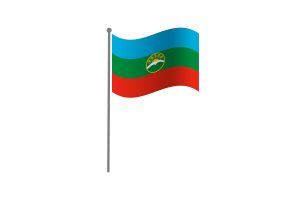 Waving Flag of Karachay Cherkessia flag