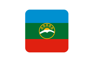 Karachay Cherkessia Flag Square Rounded Shape flag