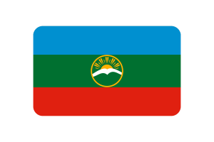 Karachay Cherkessia Flag Rounded Rectangle Vector Illustration flag