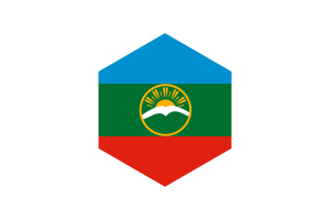 Karachay Cherkessia Flag Hexagon Shape flag