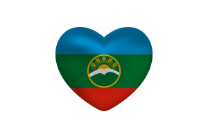 Love of Karachay Cherkessia Heart Shape flag