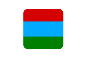 Republic of Karelia Flag Square Rounded Shape flag