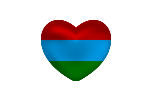 Love of Republic of Karelia Heart Shape flag