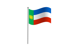 Waving Flag of Khakassia flag