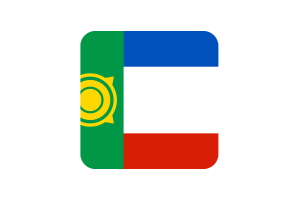 Khakassia Flag Square Rounded Shape flag