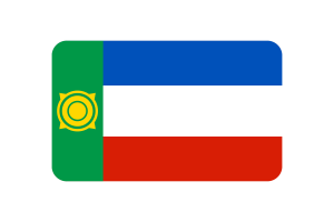 Khakassia Flag Rounded Rectangle Vector Illustration flag