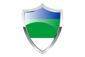 Komi Republic Flag with Medieval Heater Shield flag