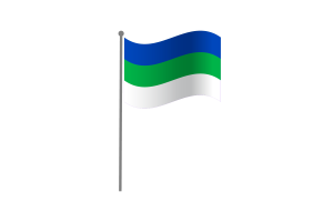 Waving Flag of Komi Republic flag