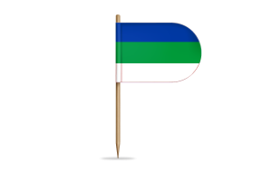 Komi Republic Flag for Desk, Table flag
