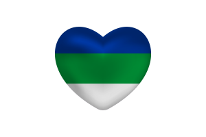 Love of Komi Republic Heart Shape flag