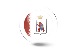 Mari El Flag Glossy Round Button flag