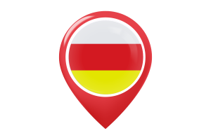 North Ossetia Alania Flag Map Pin Icon flag