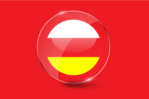 North Ossetia Alania Flag Glossy Round Button flag