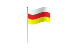 Waving Flag of North Ossetia Alania flag