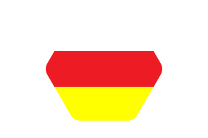 North Ossetia Alania Flag Illustration Hexagon Rounded Shape flag