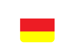 North Ossetia Alania Flag Square Rounded Shape flag