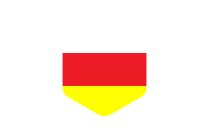 North Ossetia Alania Flag Rounded Hexagon Shape flag