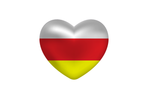 Love of North Ossetia Alania Heart Shape flag