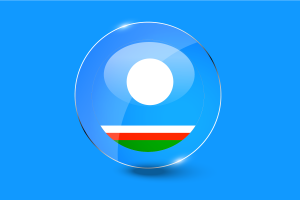 Sakha Flag Glossy Round Button flag