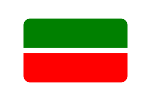 Tatarstan Flag Rounded Rectangle Vector Illustration flag