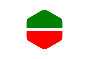 Tatarstan Flag Rounded Hexagon Shape flag