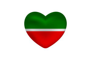Love of Tatarstan Heart Shape flag