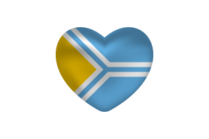 Love of Tuva Heart Shape flag
