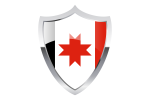 Udmurt Flag with Medieval Heater Shield flag