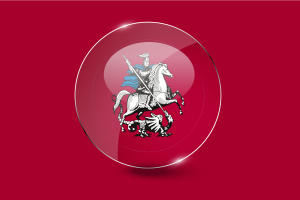 Moscow Flag Glossy Round Button flag